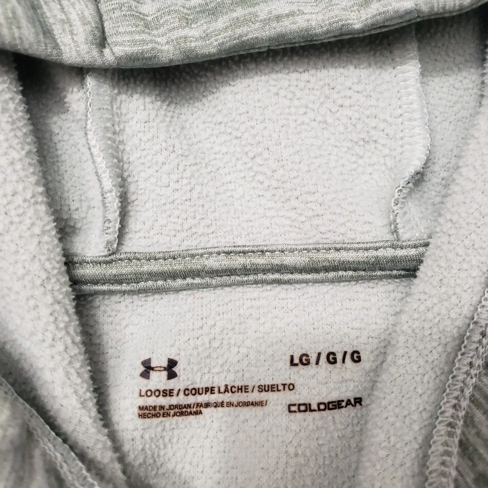 Under Armour Sweatshirt Mens Large Green ColdGear Hoodie Outdoors Pullover